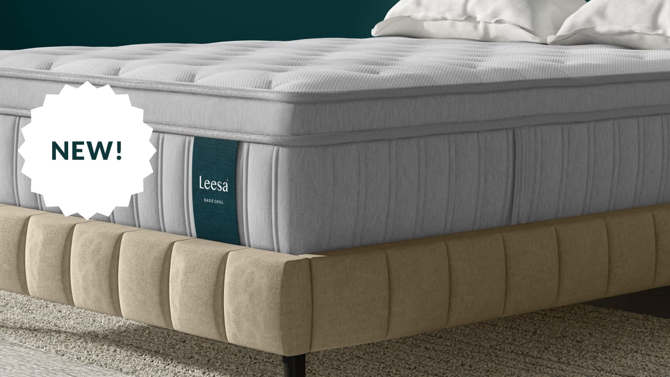 Leesa Oasis Chill Mattress on a bed frame