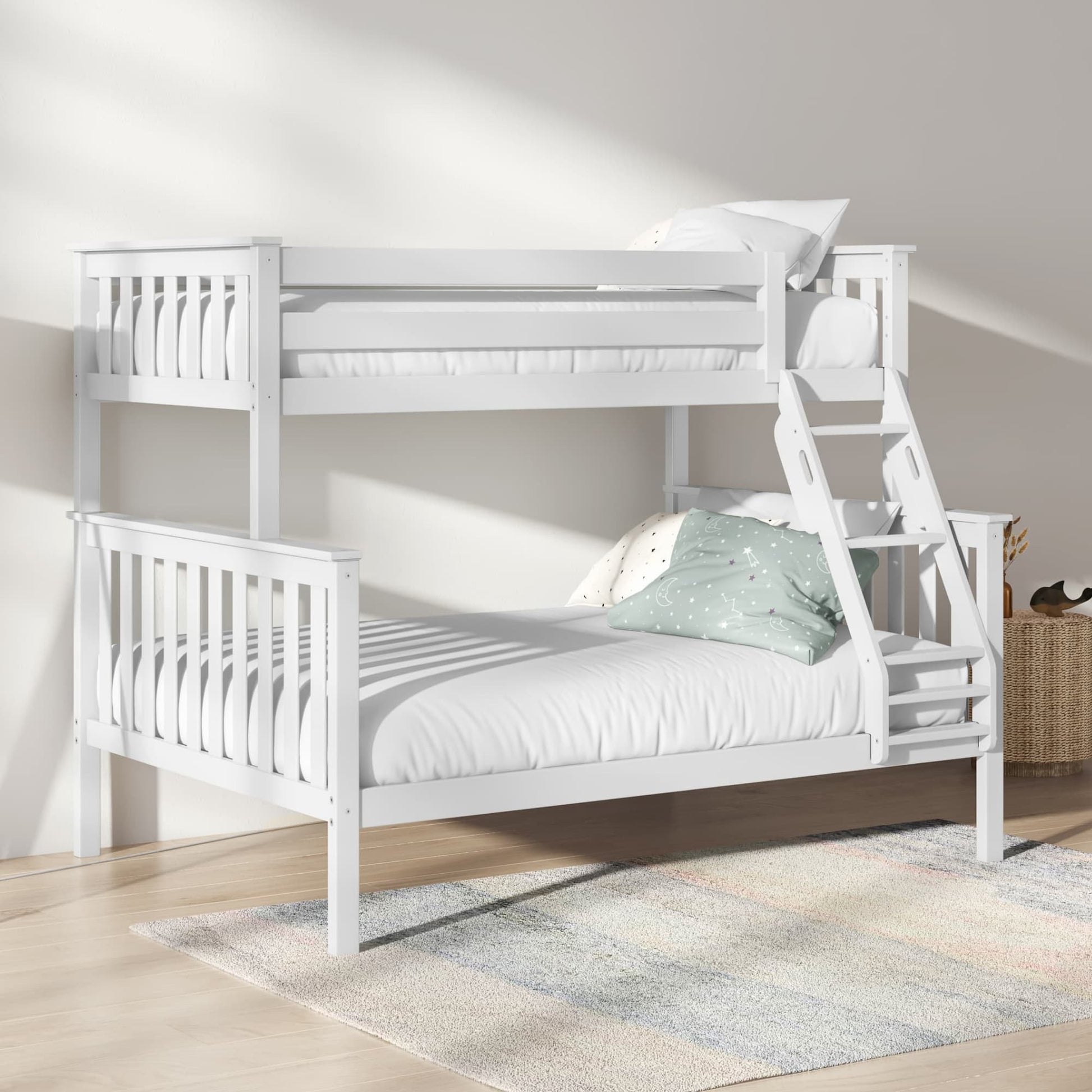 The Leesa Bawn Bunk Bed in a bedroom.