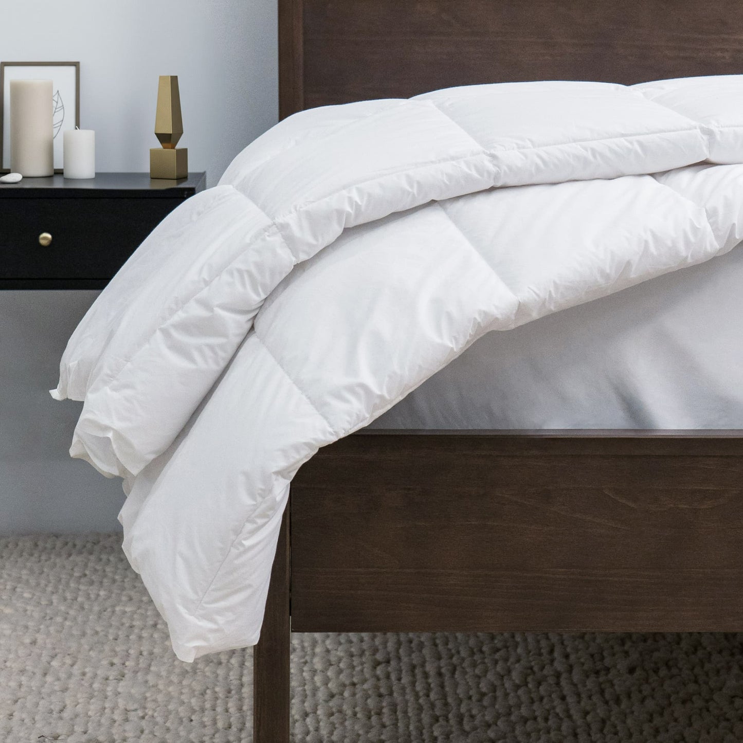 The Leesa Down Alternative Duvet Insert in a bedroom.