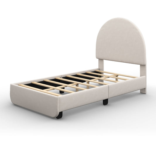 The Leesa Snug Arc Upholstered Kids Bed.