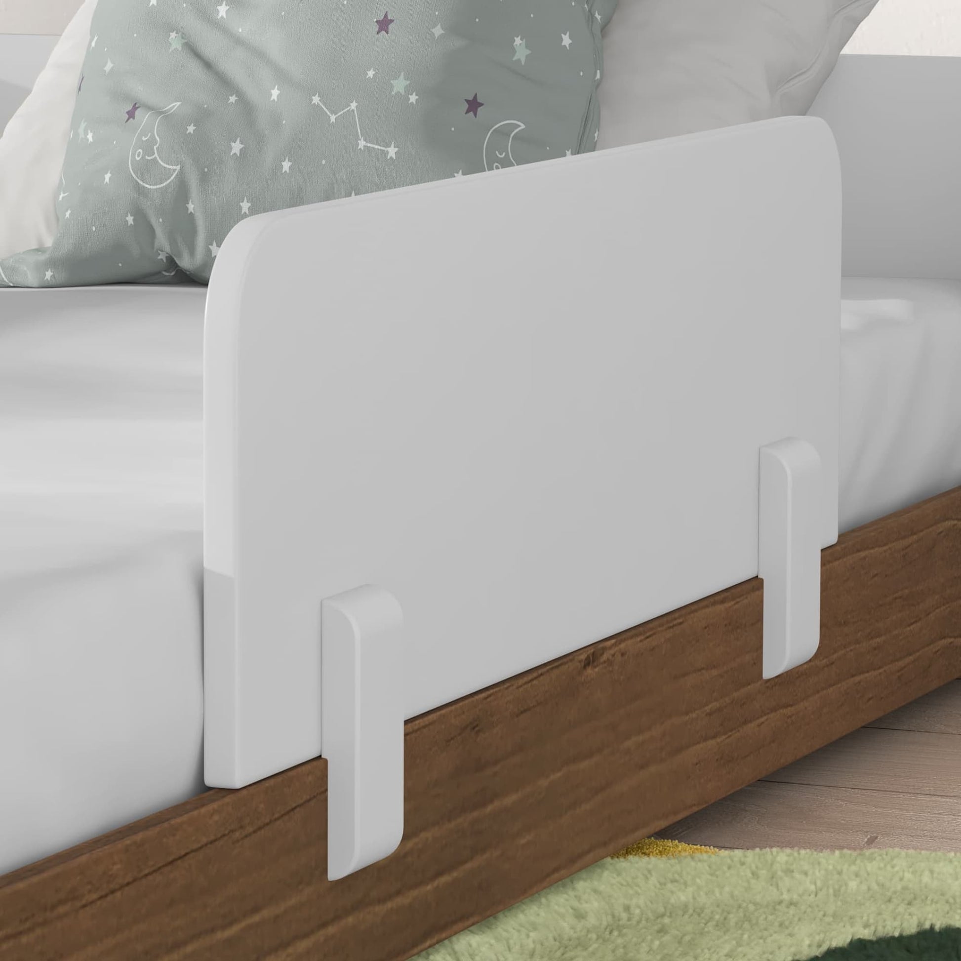 The Leesa Sprig Modern Guardrail in a bedroom.