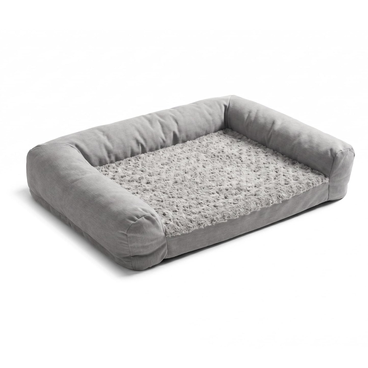 Plush Bolster Pet Bed
