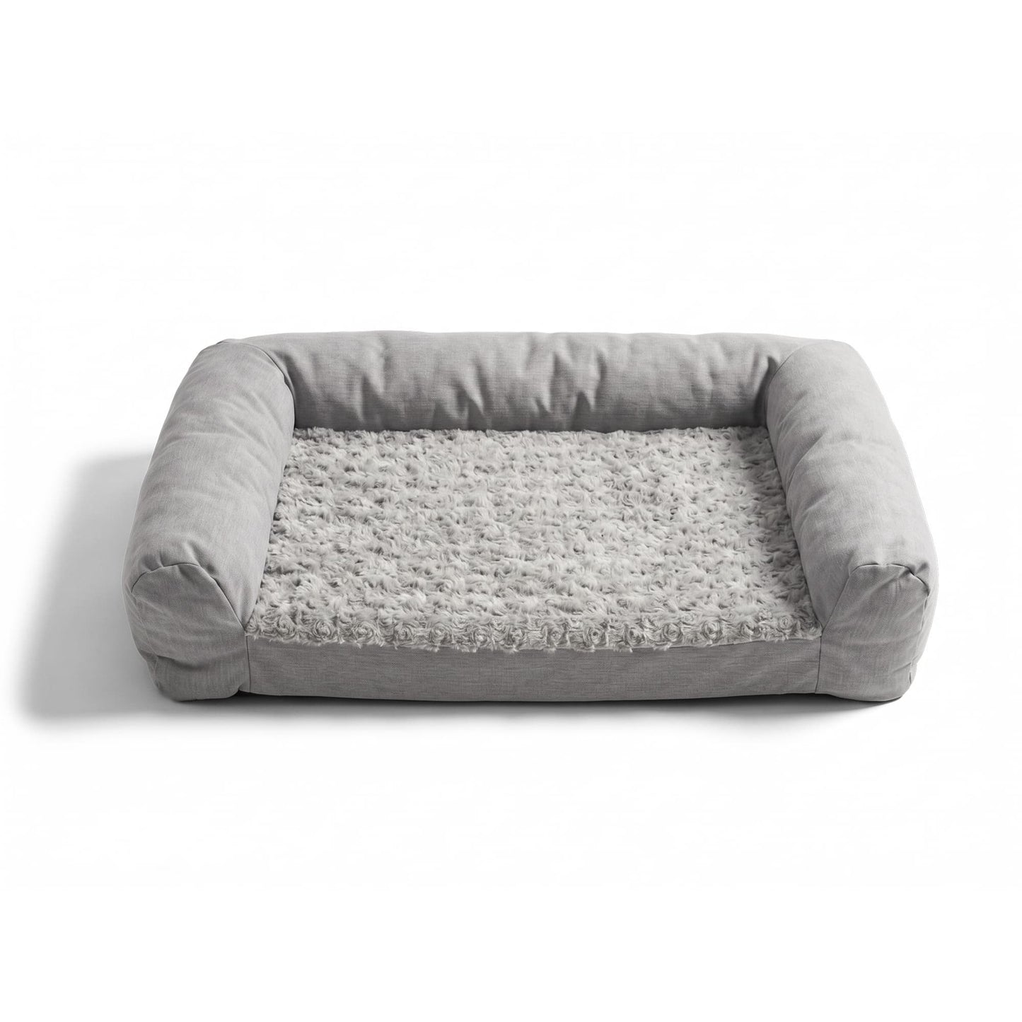 Plush Bolster Pet Bed
